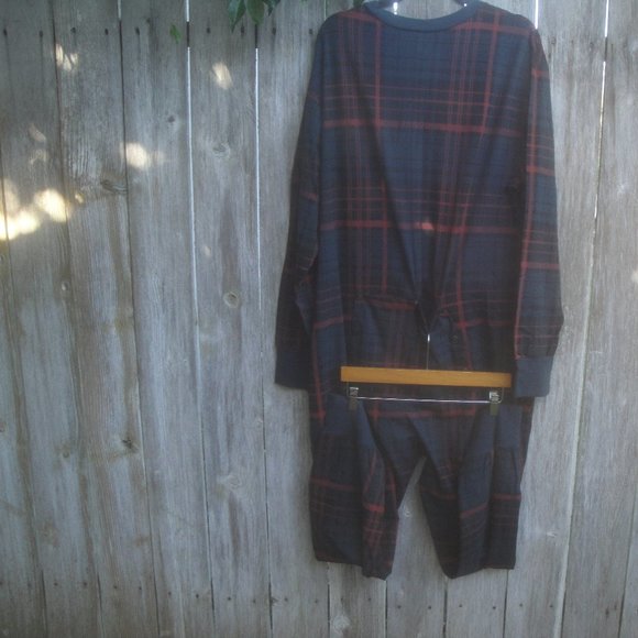 Hearth & Hand Onesie Magnolia Plaid Winter Christmas Pajamas Snap Front XXL NEW - Picture 9 of 10